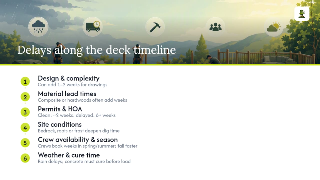 Six factors that affect deck construction timing