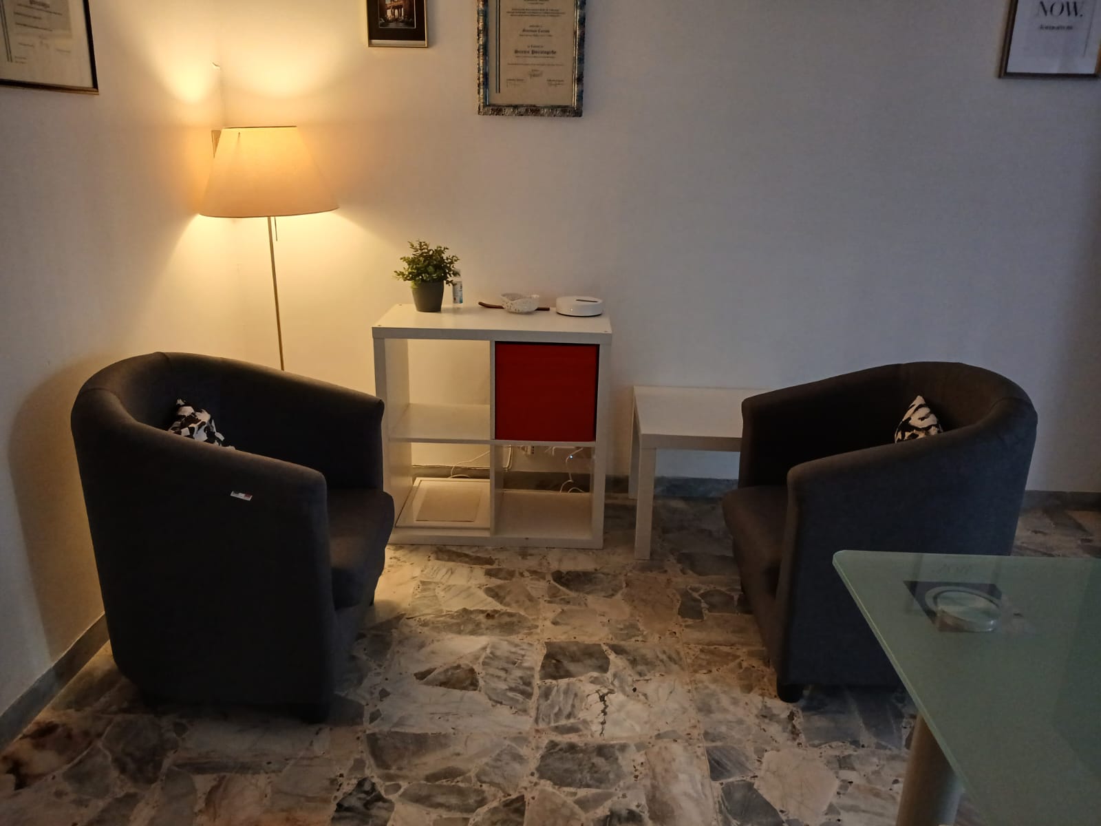 black desk beside bike