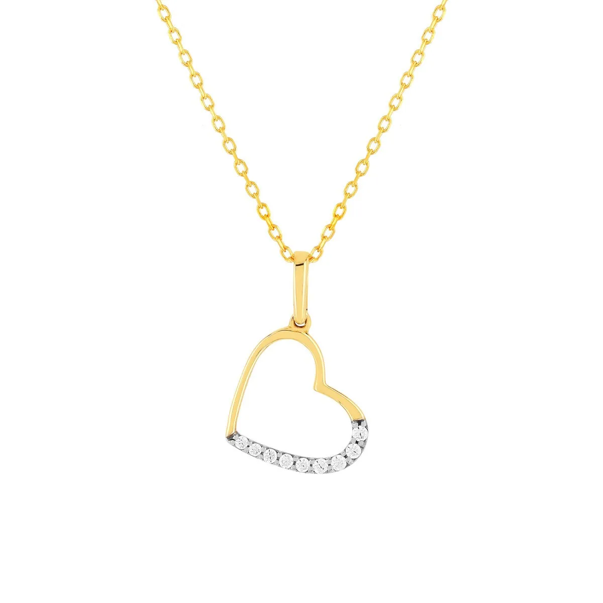 Collier en or jaune 375 serti de oxydes de zirconium