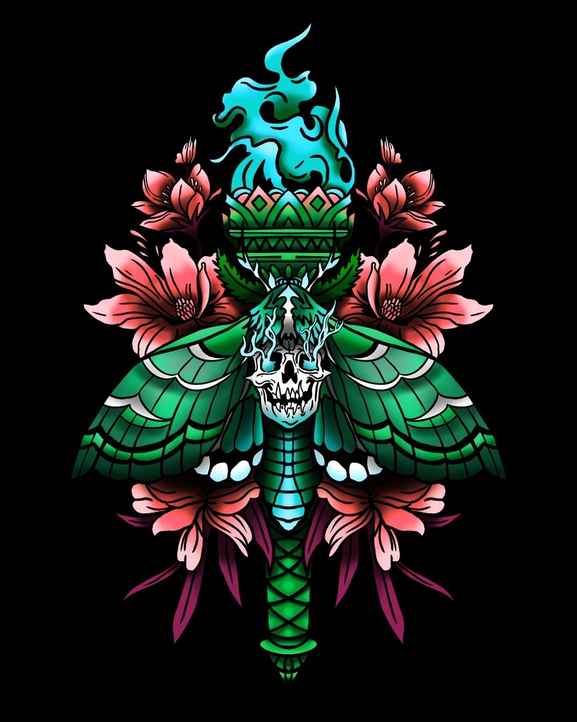 Moth To Flame Illustration