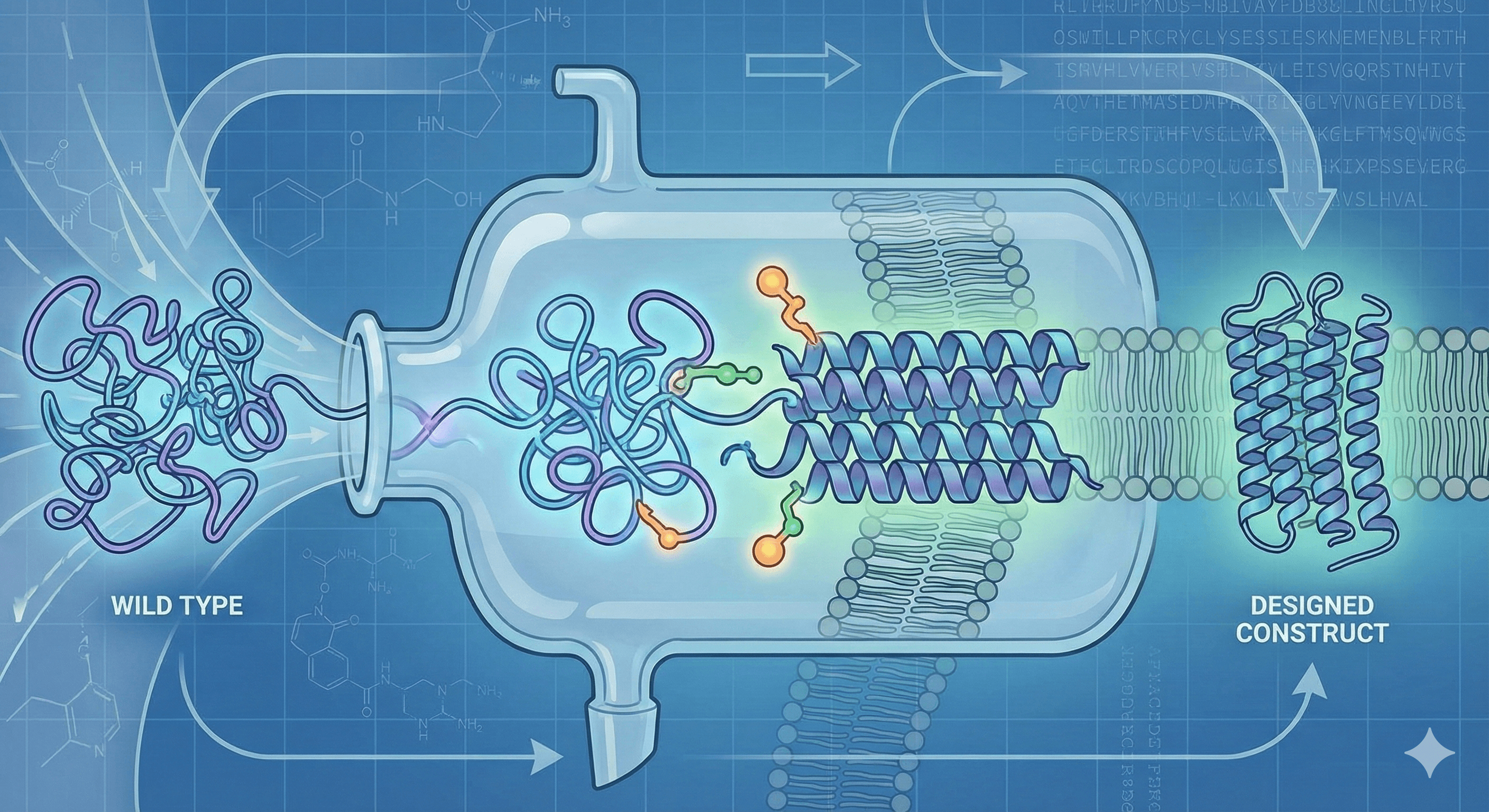Domesticating GPCRs Blog Cover Showing Wild Type to Designed Construct