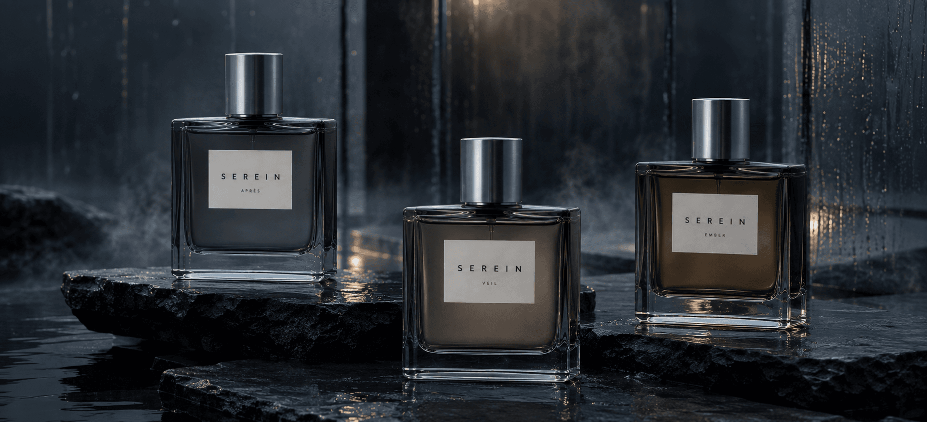 Serein — the three scents: Après, Veil, Ember