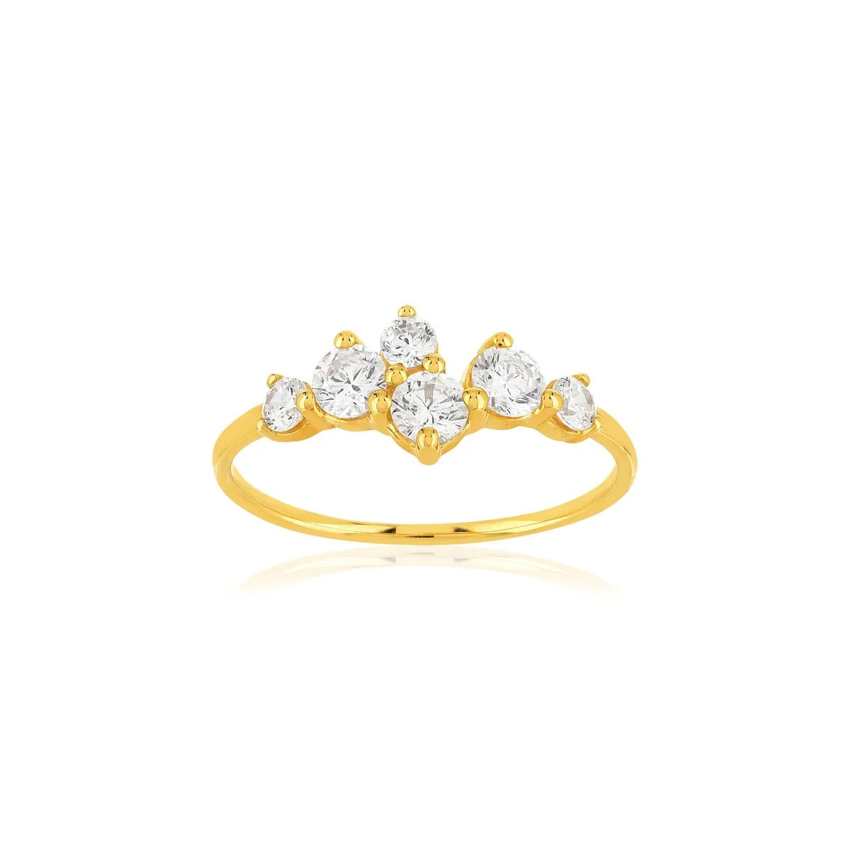 Bague en or jaune 375 sertie de oxydes de zirconium