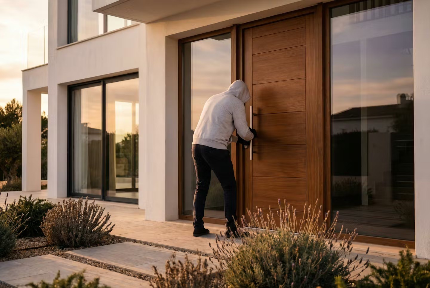 Dynamic picture of a cyclist riding downhill