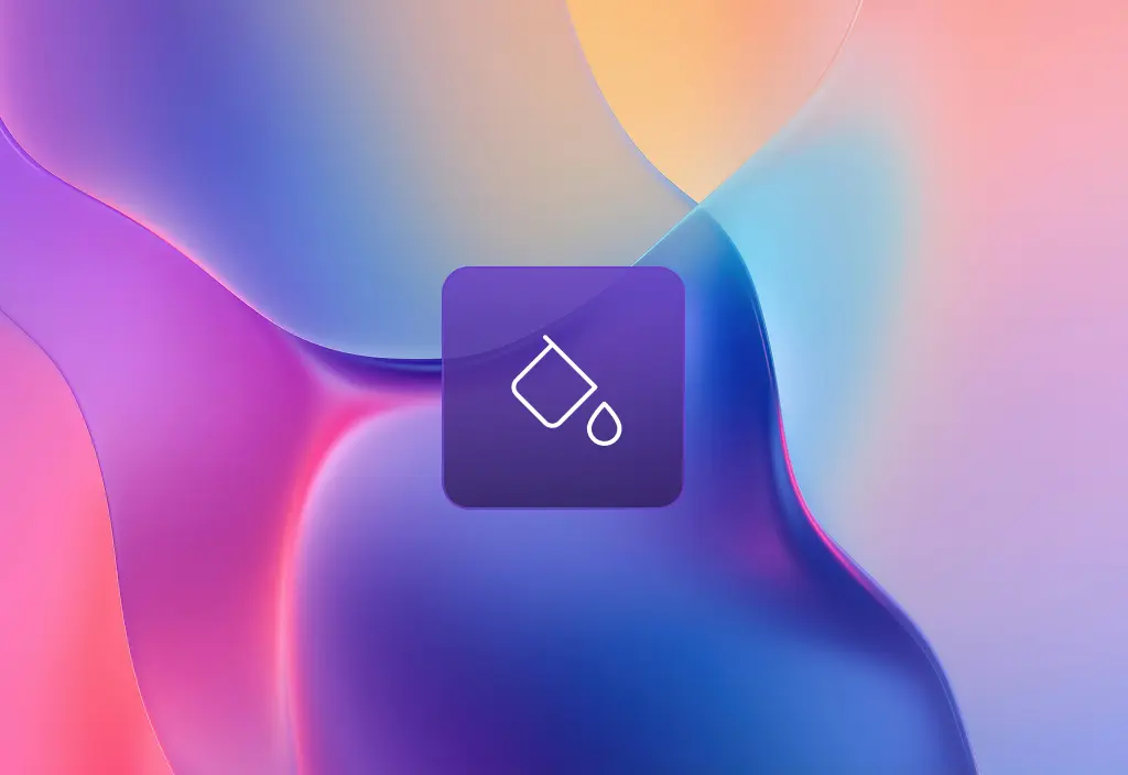 Colour Options button set against a colourful abstract background