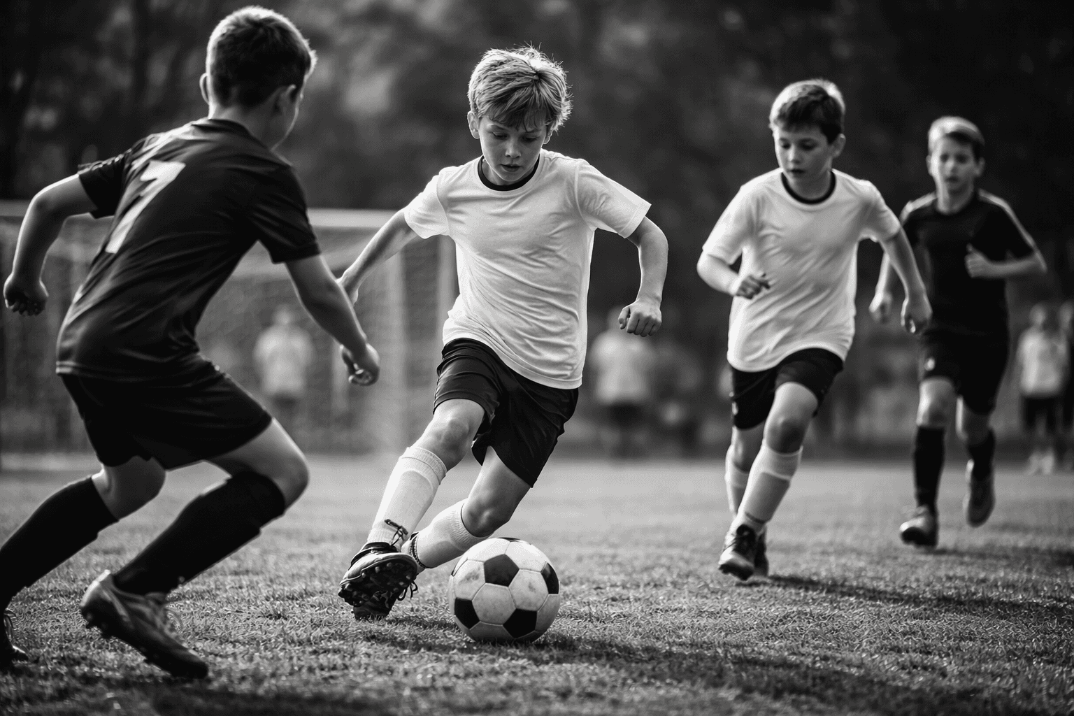Dynamic picture of a cyclist riding downhill