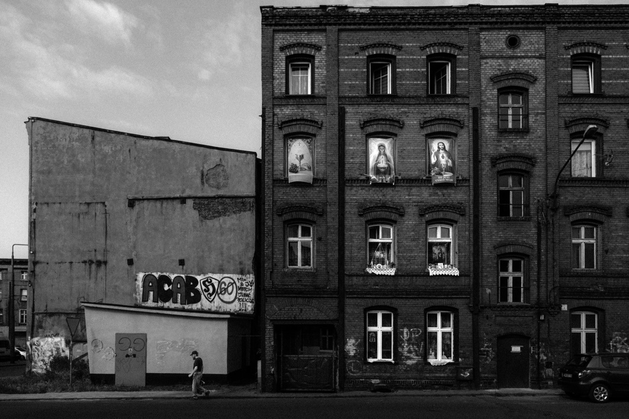 Gritty street photography showcasing the industrial atmosphere of a Silesian district.