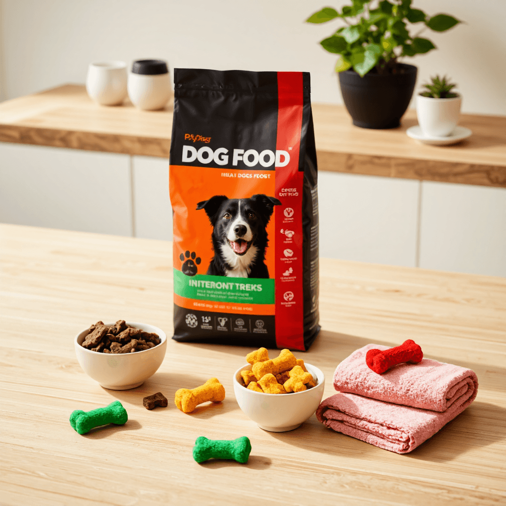 product photography of a bag of dog food