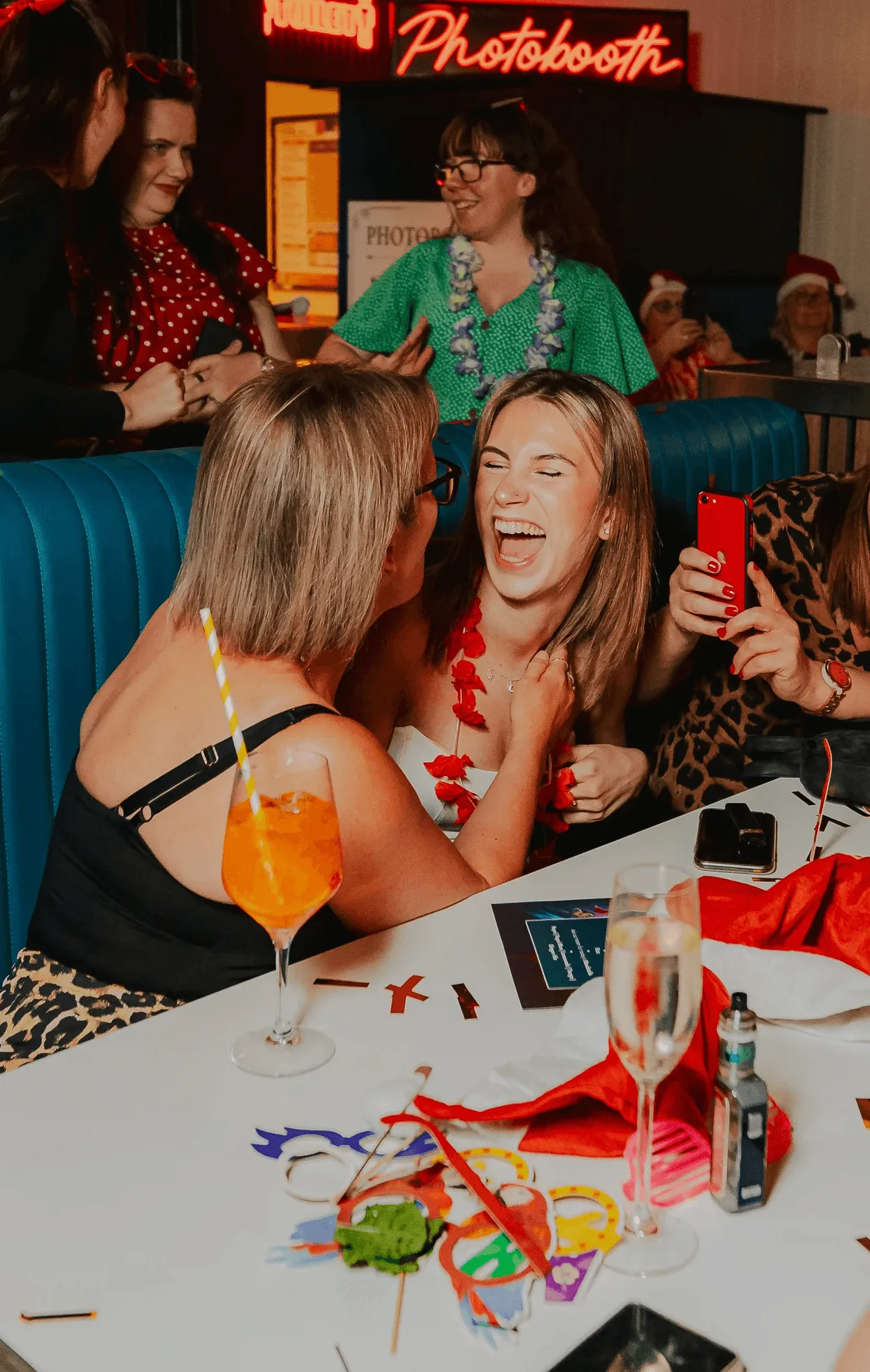 Women having having fun at Beverley Hills Bottomless Party