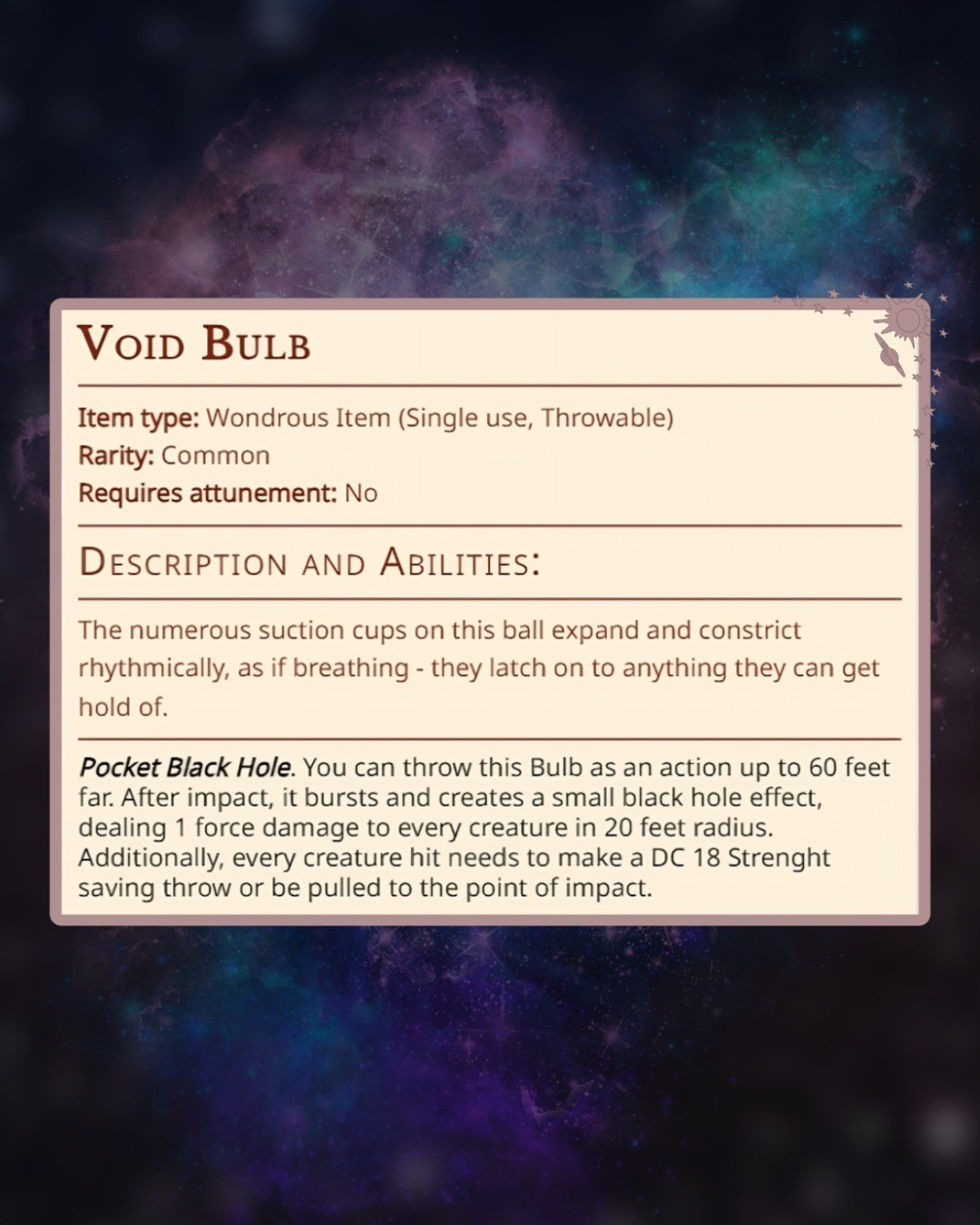 Void Bulb - Description