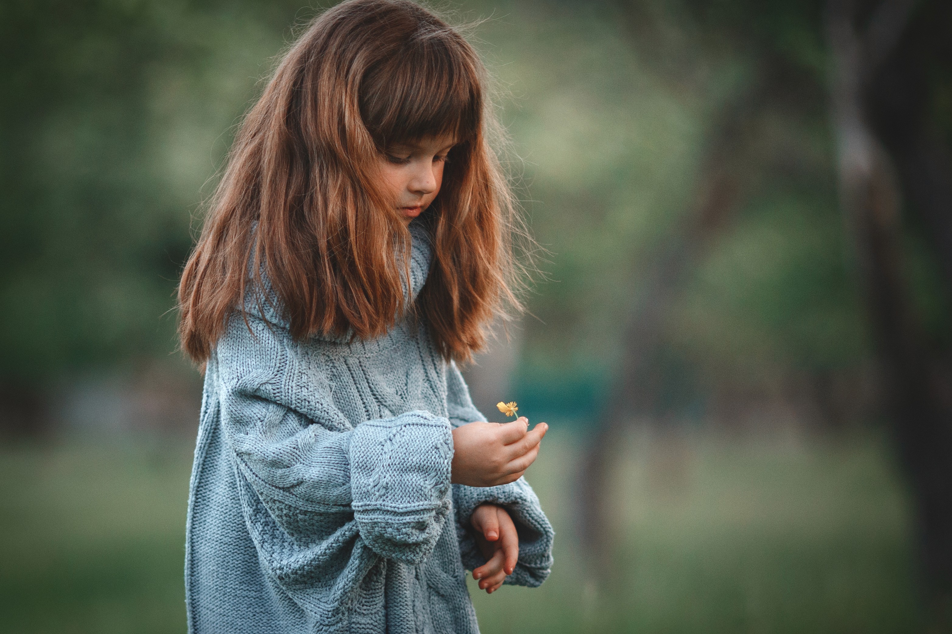 Little girl standing in soft natural light during a family photoshoot in a San Diego park.