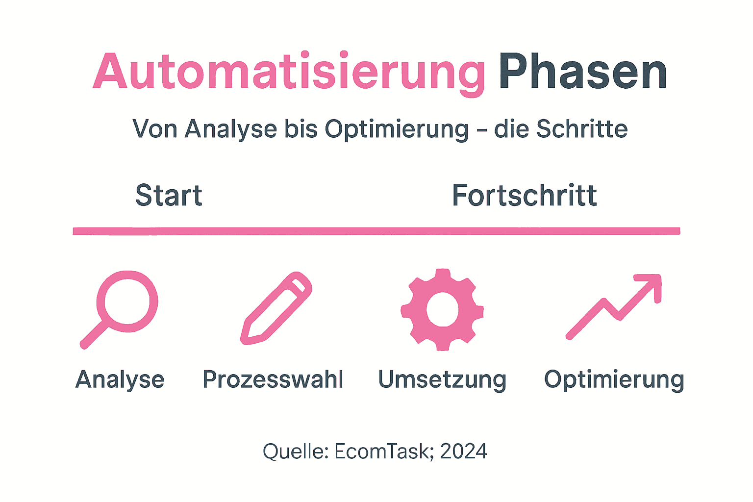 Grafische Übersicht der einzelnen Phasen und Schritte der Automatisierung