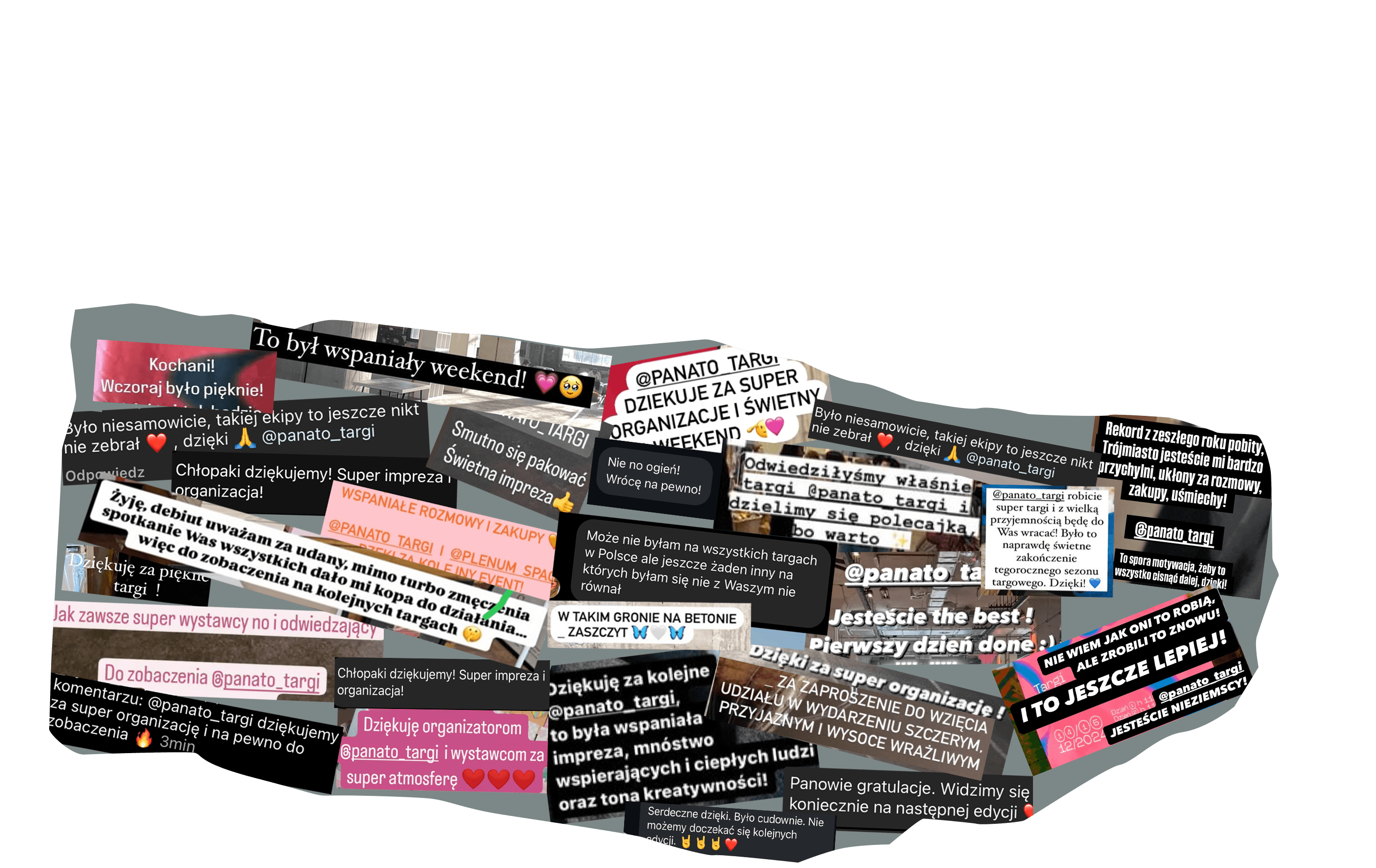 Kolaż z opiniami na temat wydarzenia.