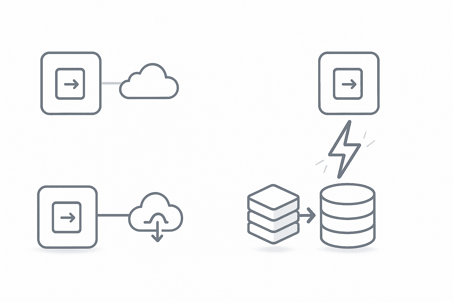 Two-panel illustration comparing standard cloud query path with Alluxio-cached path demonstrating faster retrieval.
