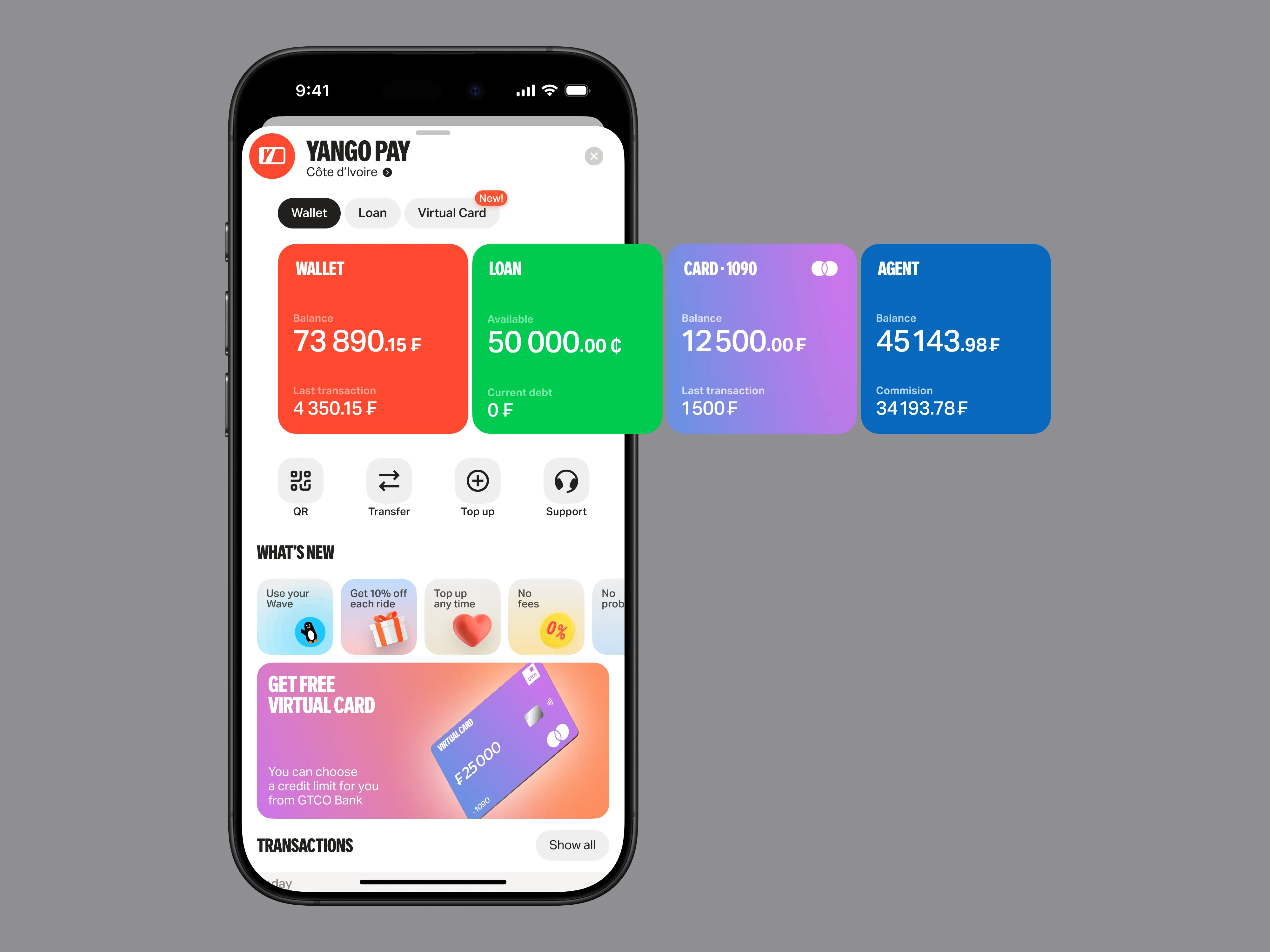 Yango Pay Home Screen