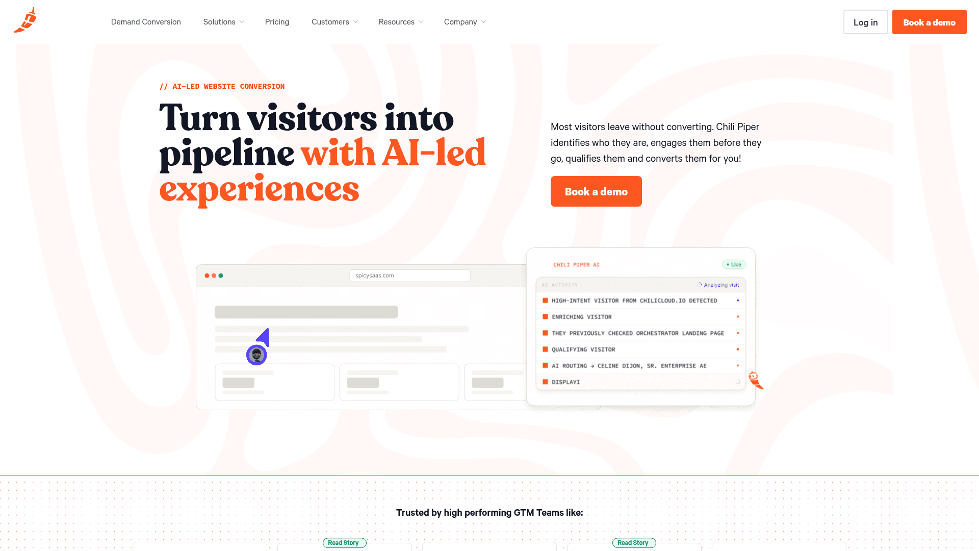 Screenshot of https://www.chilipiper.com