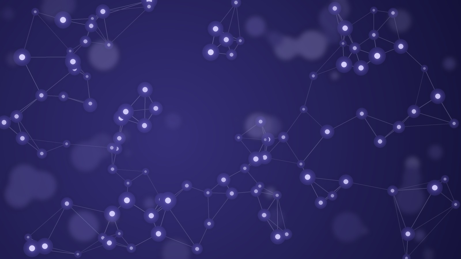 Abstract pattern of interlinked nodes and soft lines on a pale blue background