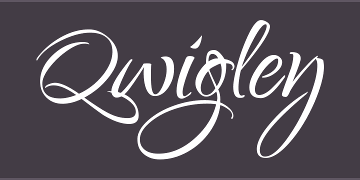Qwigley script font