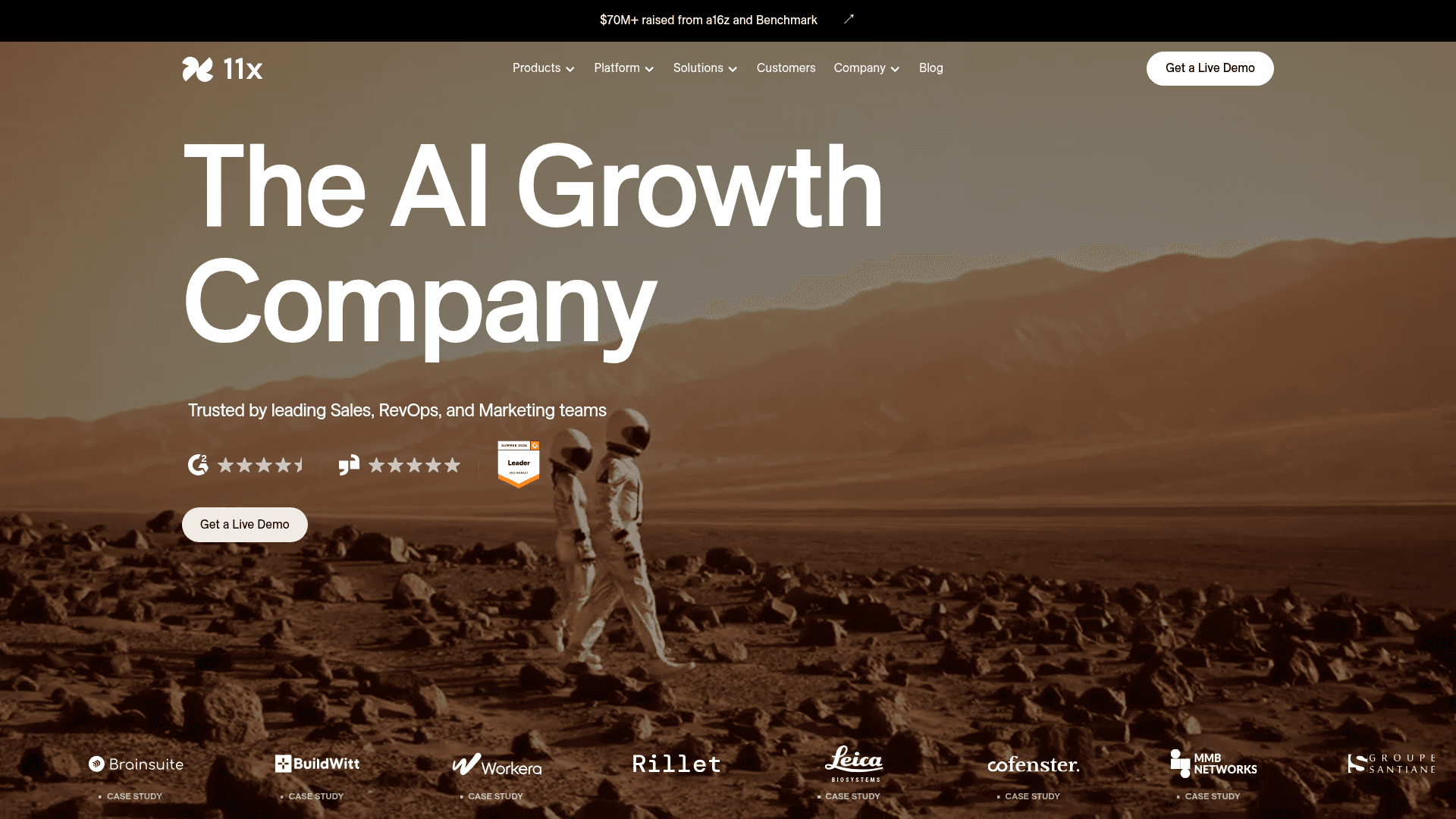 Screenshot of https://www.11x.ai