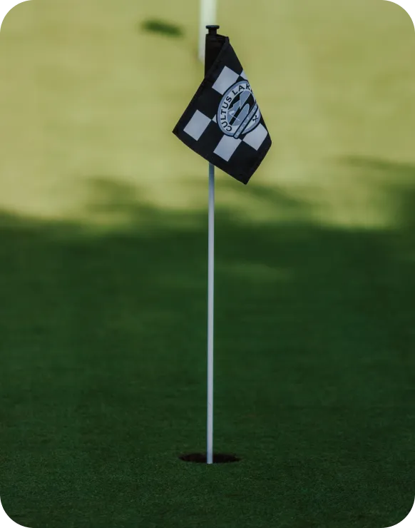 Golfer practicing on a green