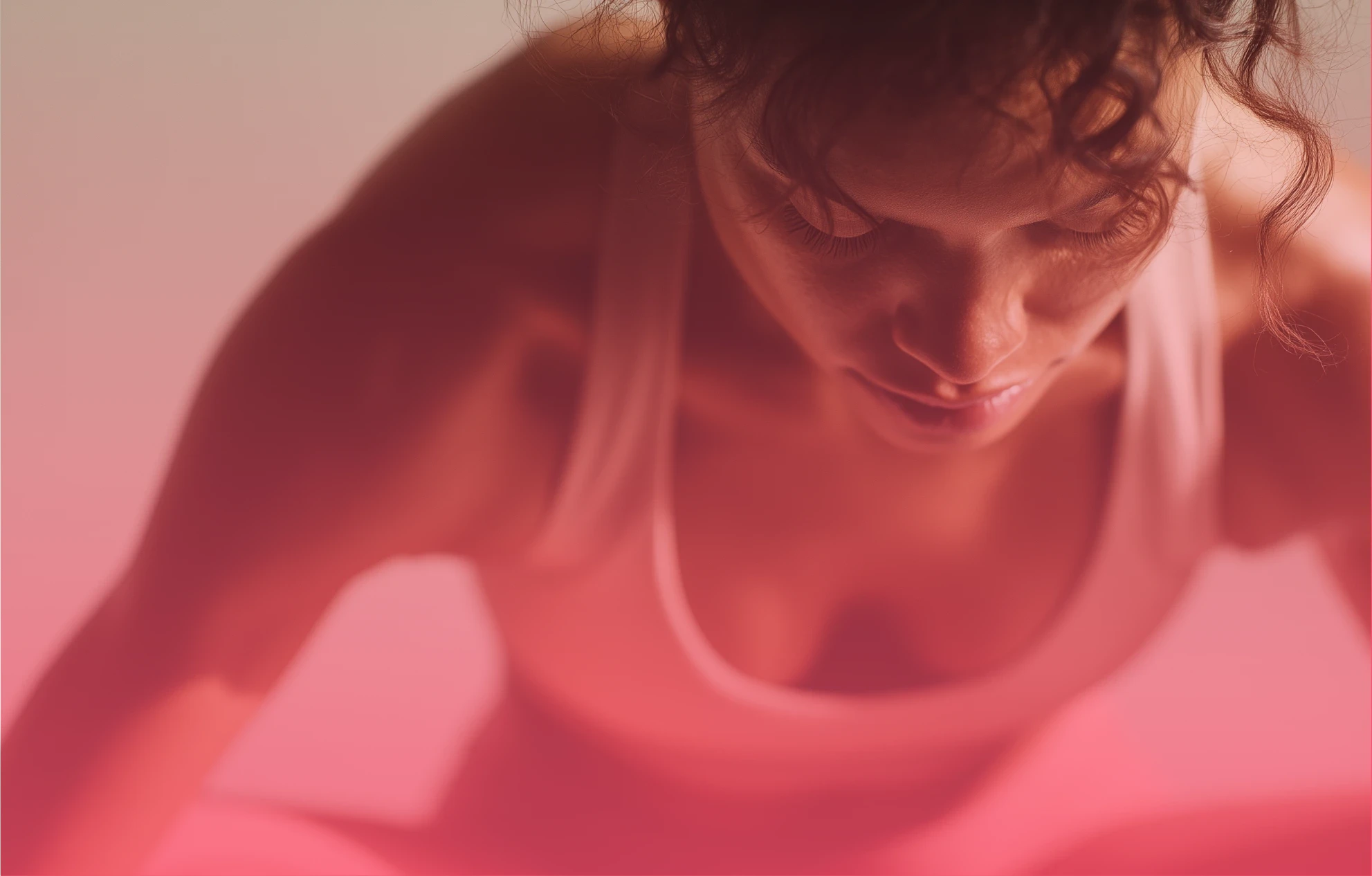 Woman practicing yoga in a calm natural setting
