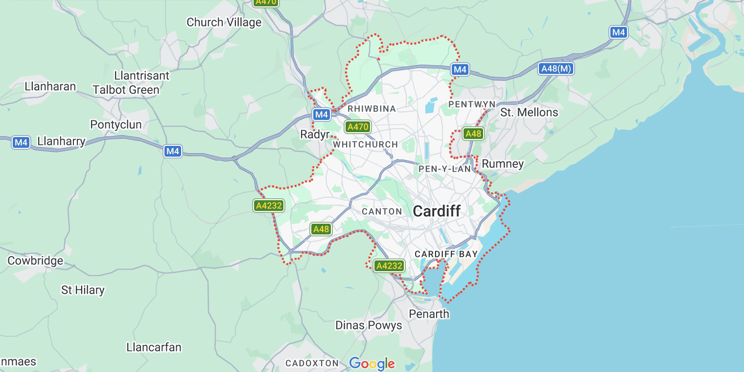 Map of Cardiff