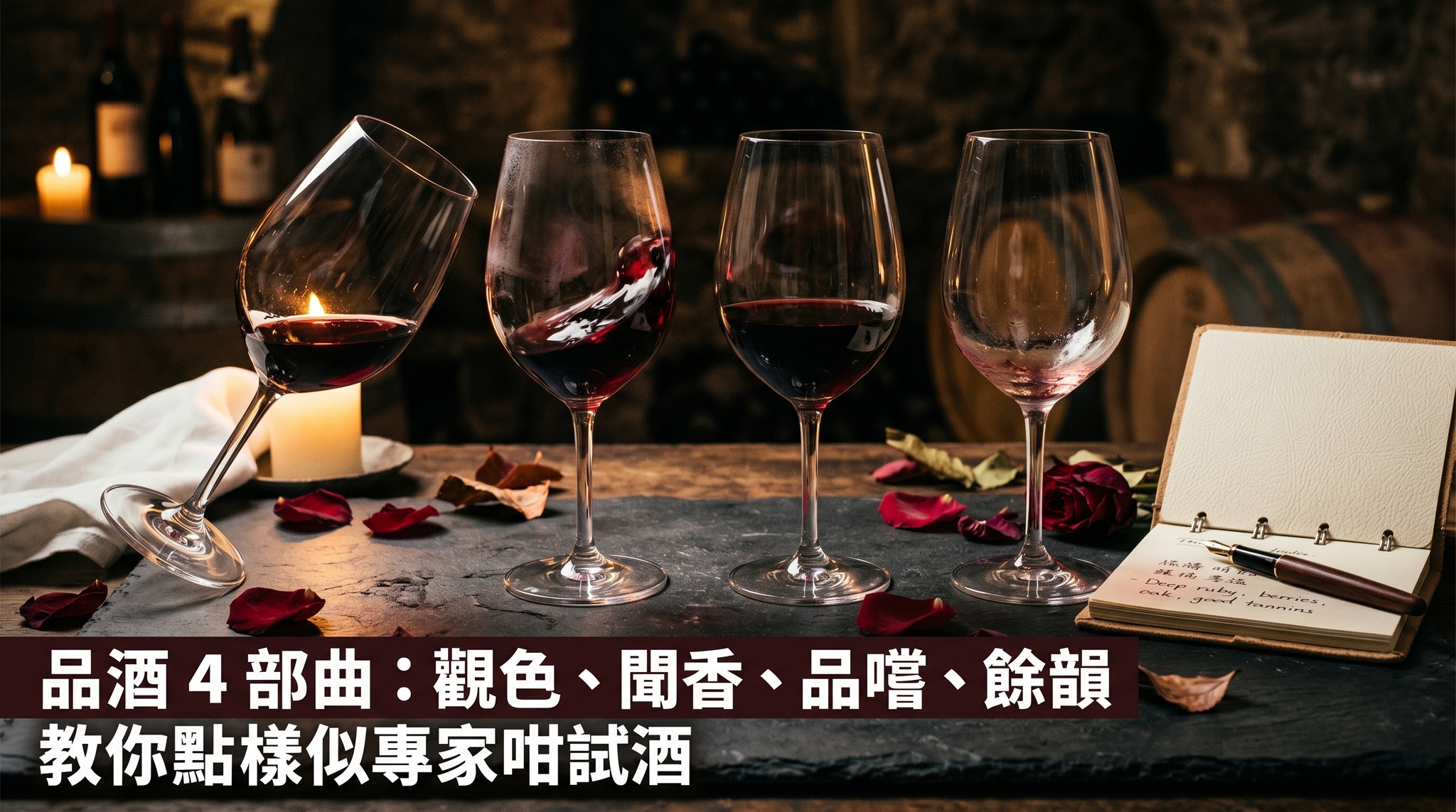 品酒 4 部曲：觀色、聞香、品嚐、餘韻，教你點樣似專家咁試酒