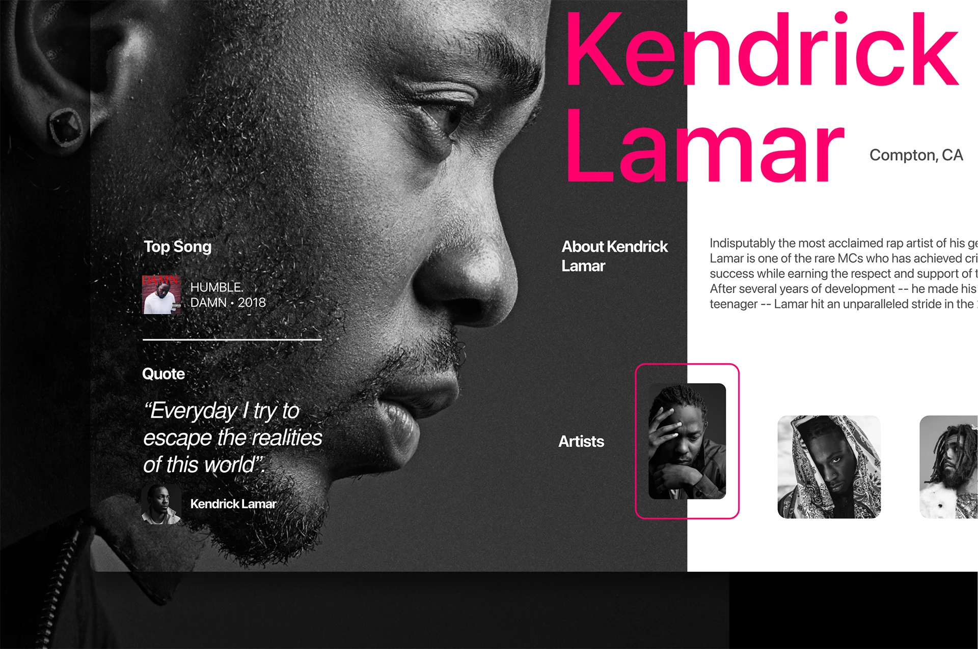 Concept for Music Player