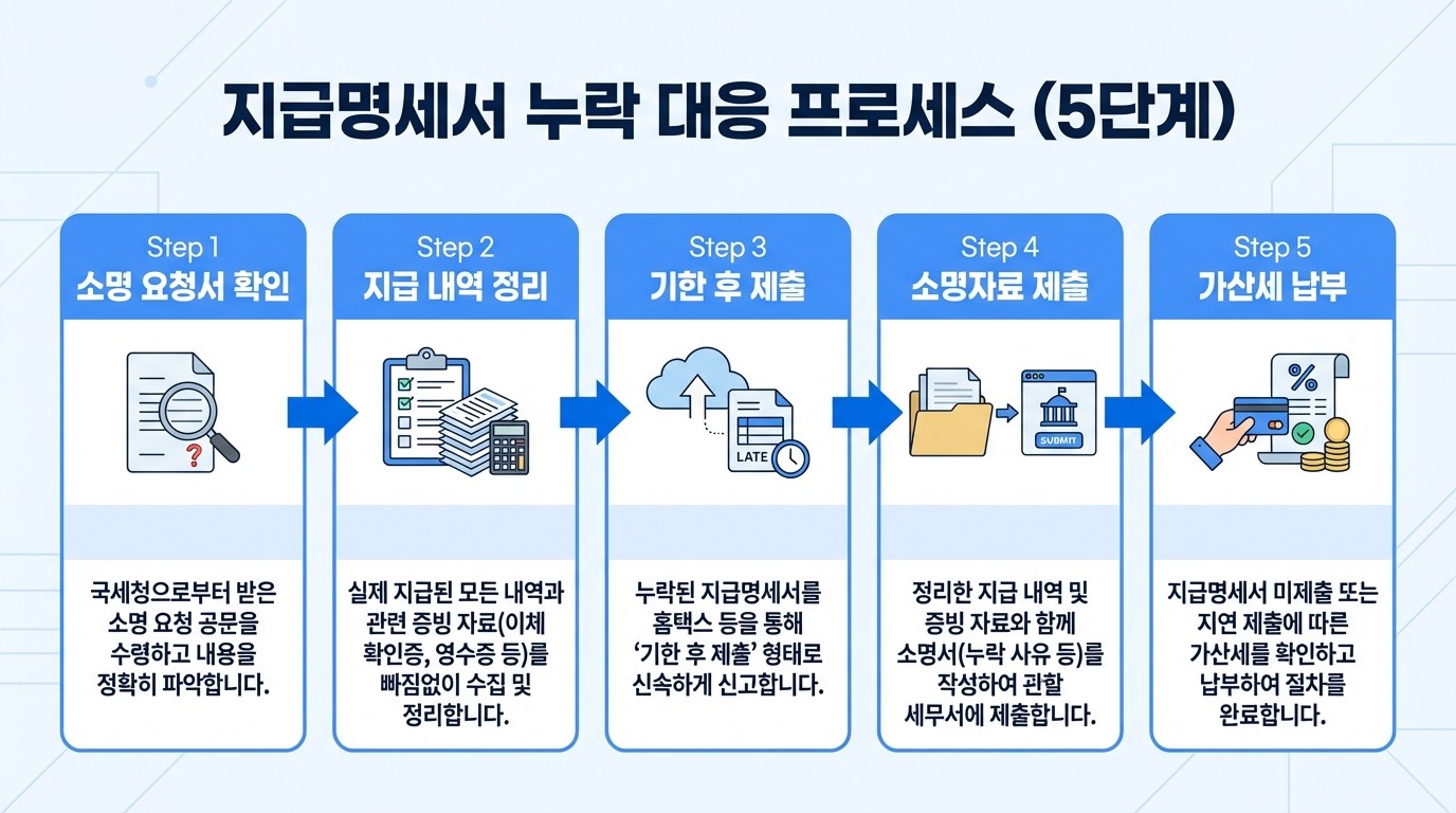 지급명세서 누락 대응 프로세스(5단계)