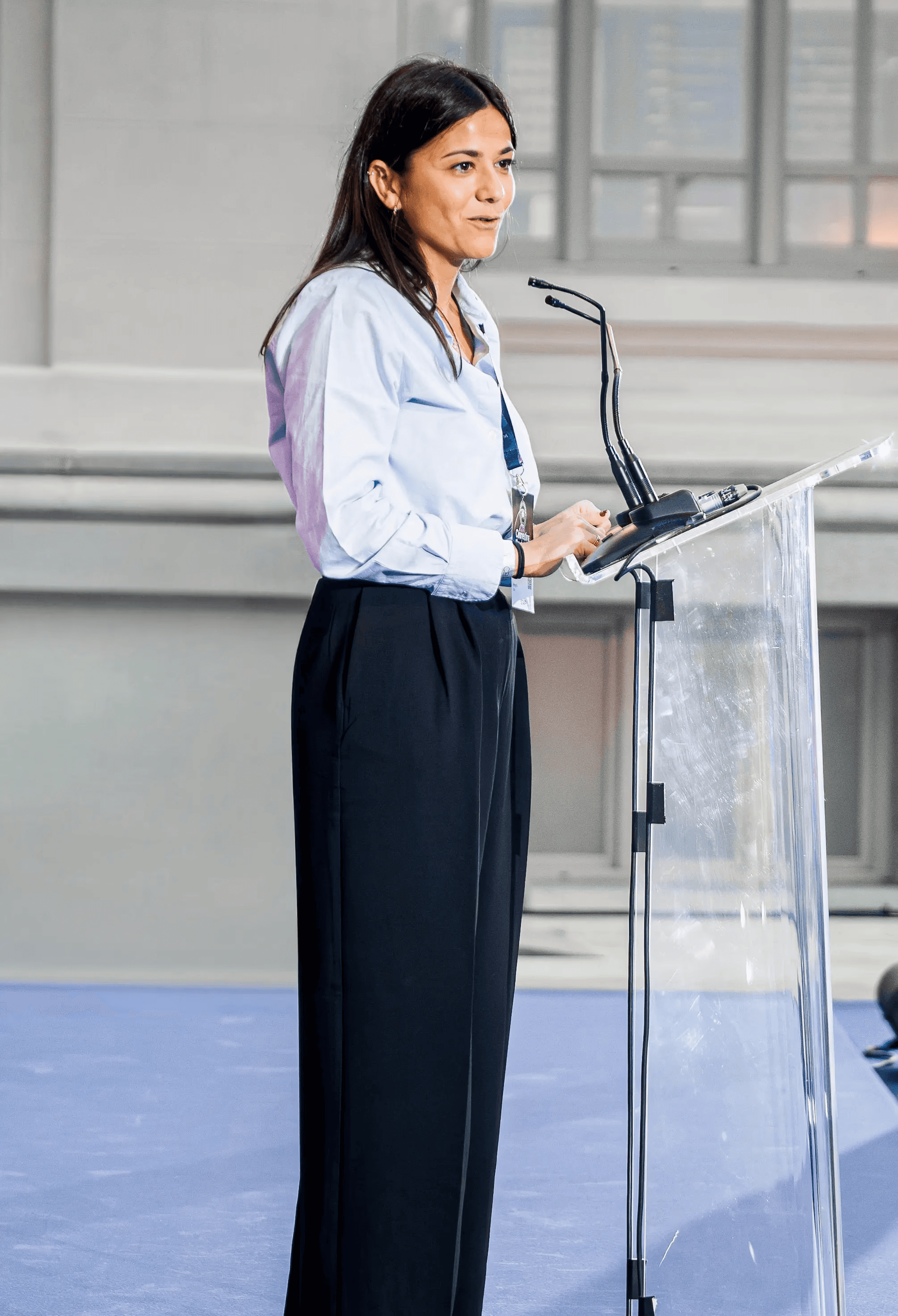Paula Pascual, presidenta de Merge, durante una presentación en Madrid