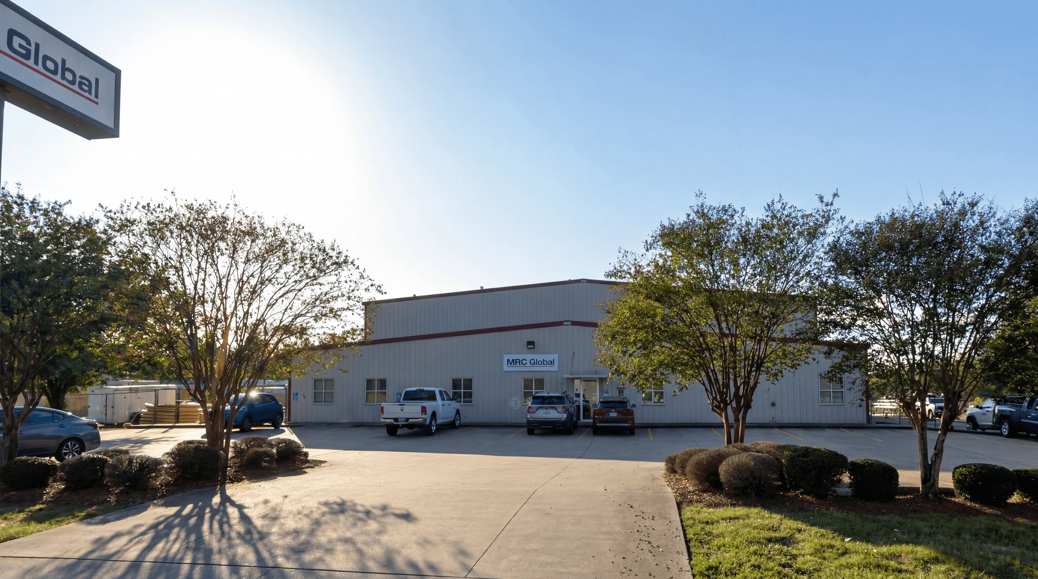 Front exterior view of the MRC Global Shreveport building with parking and landscaping.
