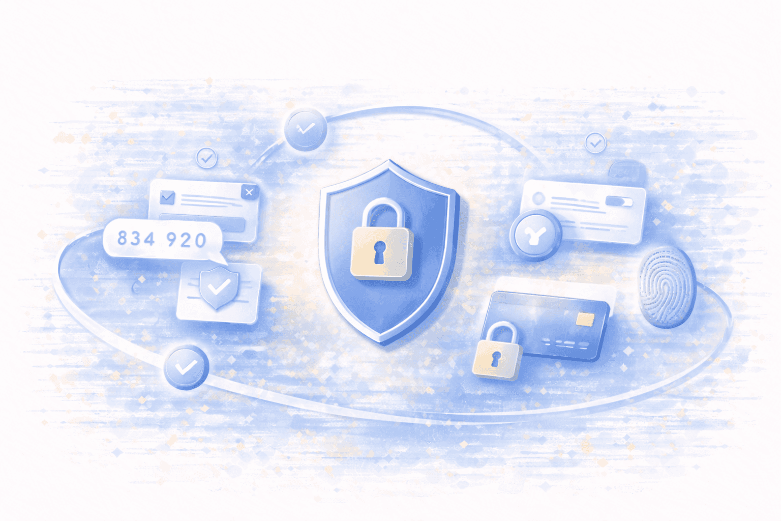 Bright orange textured cap balanced on fingertips against a vivid blue sky with scattered clouds.