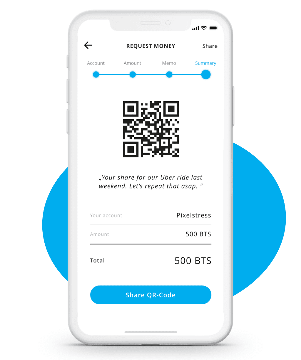 Anforderung einer Zahlung innerhalb der App.