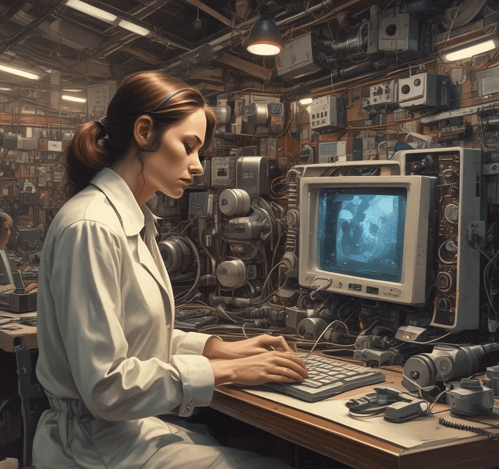 Heso blog image, a scientist in front of a computer, illustrating importance of technology