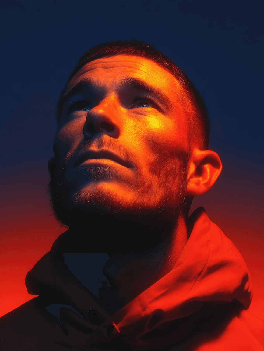 Portrait of a man with Orange Lighting