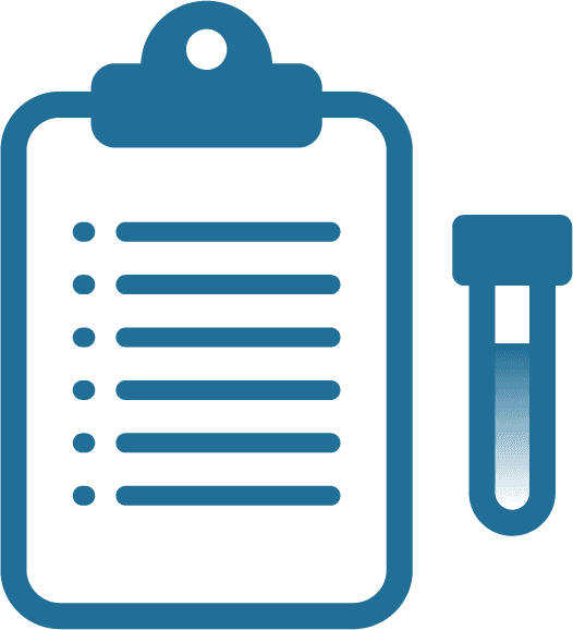 Icon of lab results on a clipboard