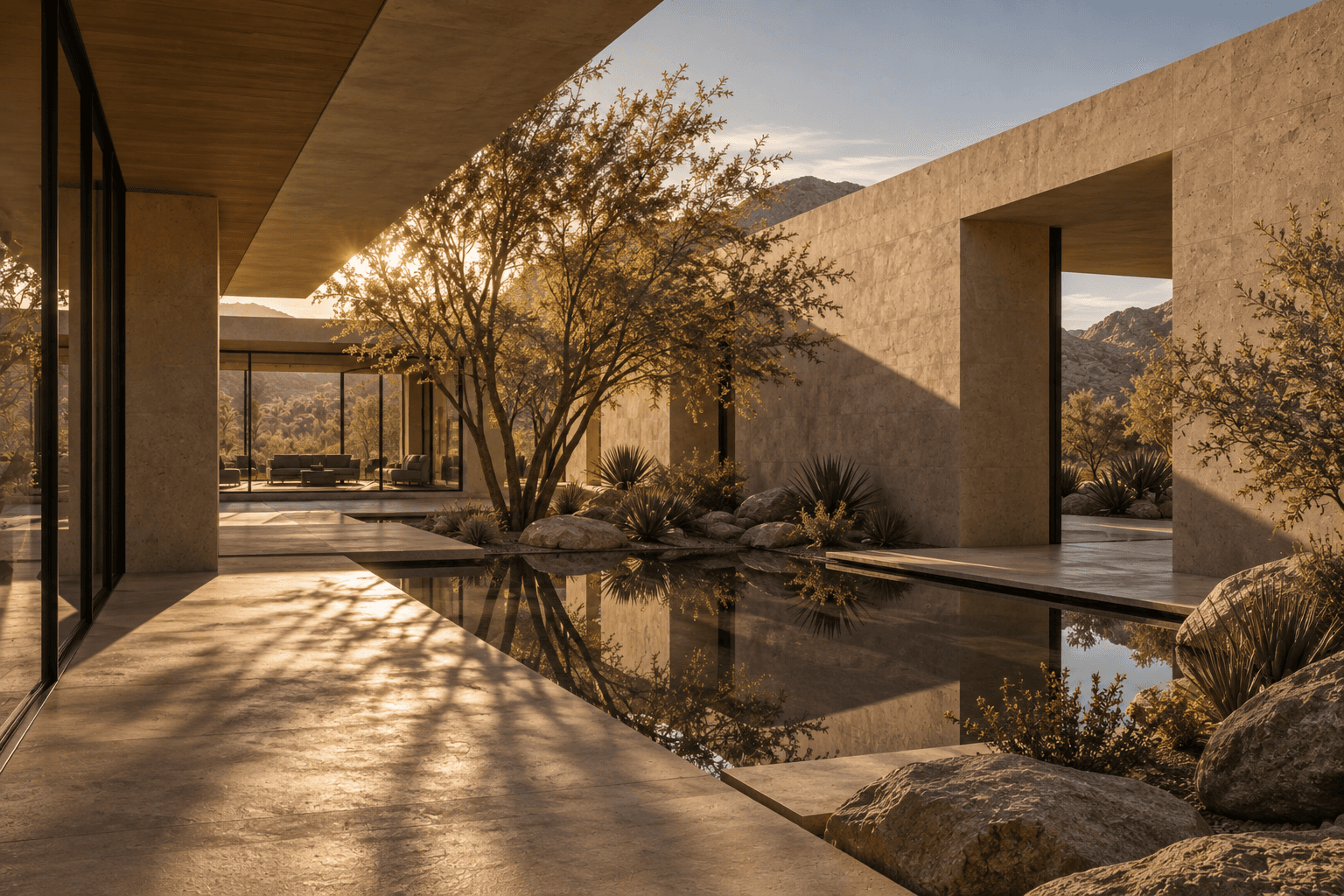 Desert residence courtyard