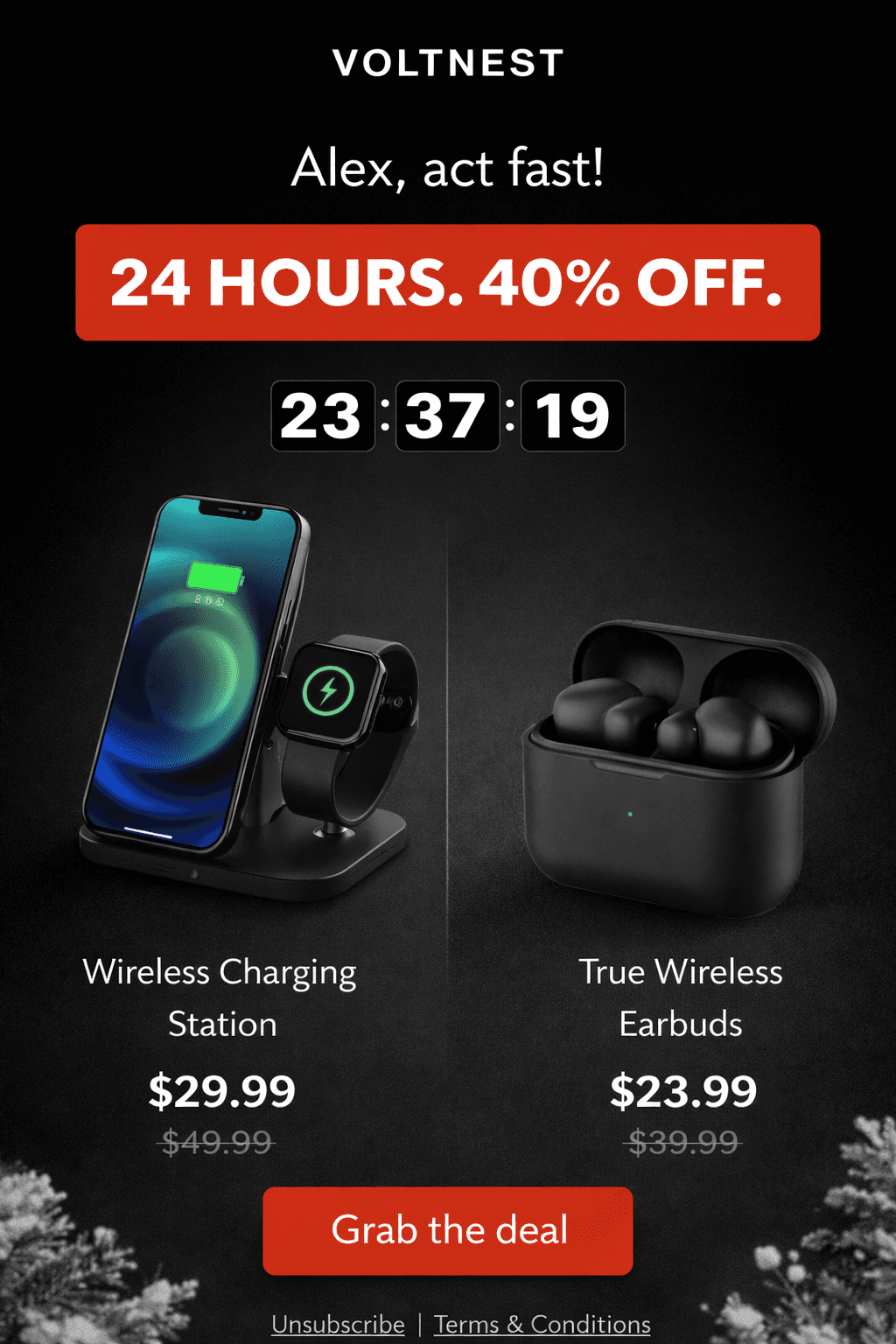 Flash sales email with FOMO strategy