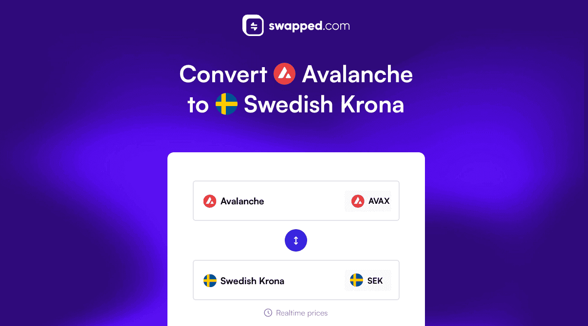 Convert Avalanche (AVAX) to Swedish Krona (SEK)