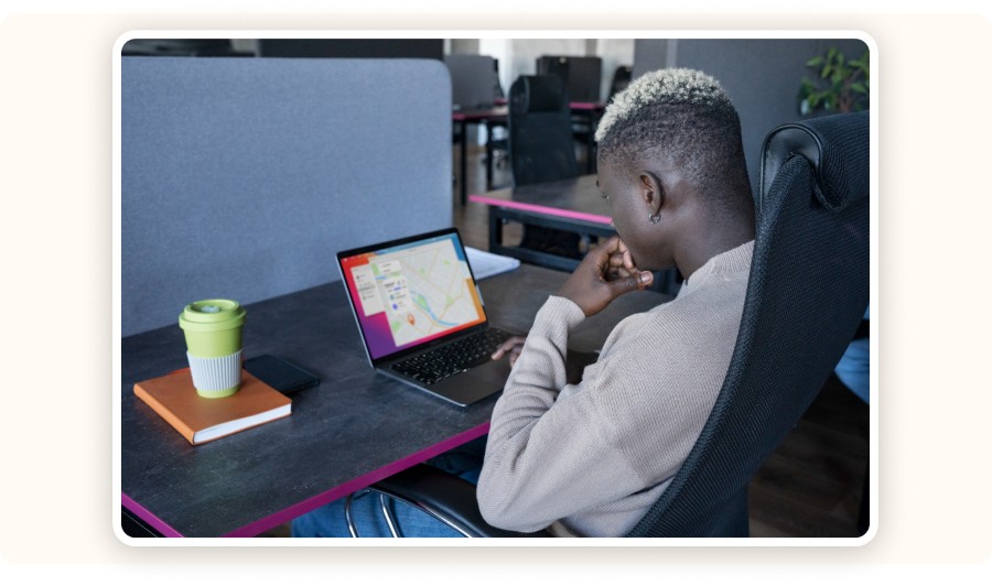 Person using a laptop