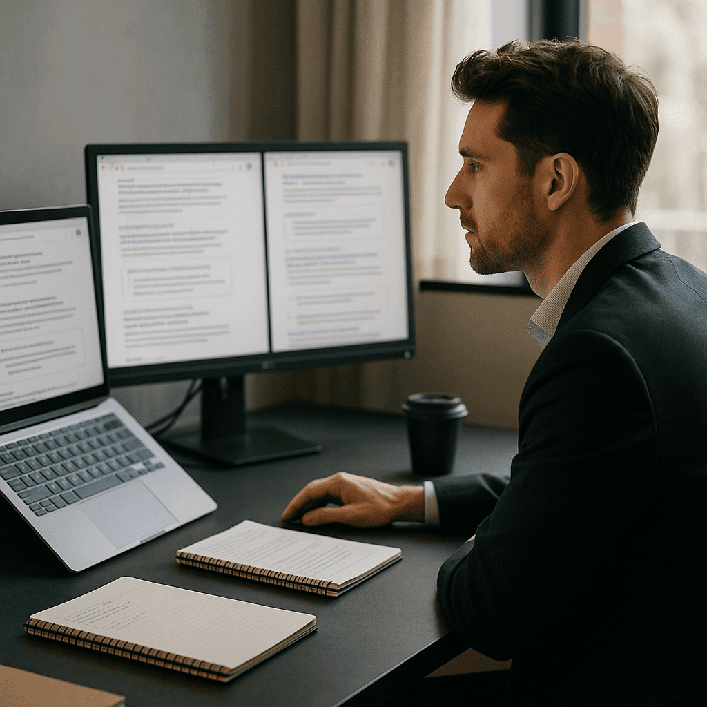 marketer analyzing AI answer results