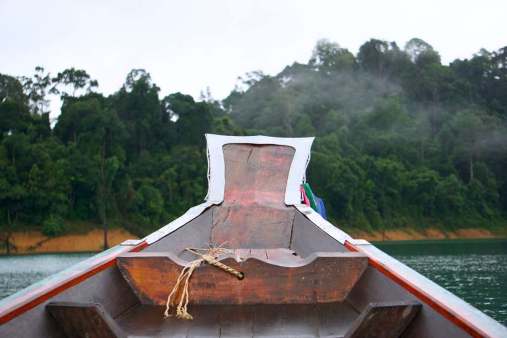 Front of a long boat in Khao Sok, Thailand