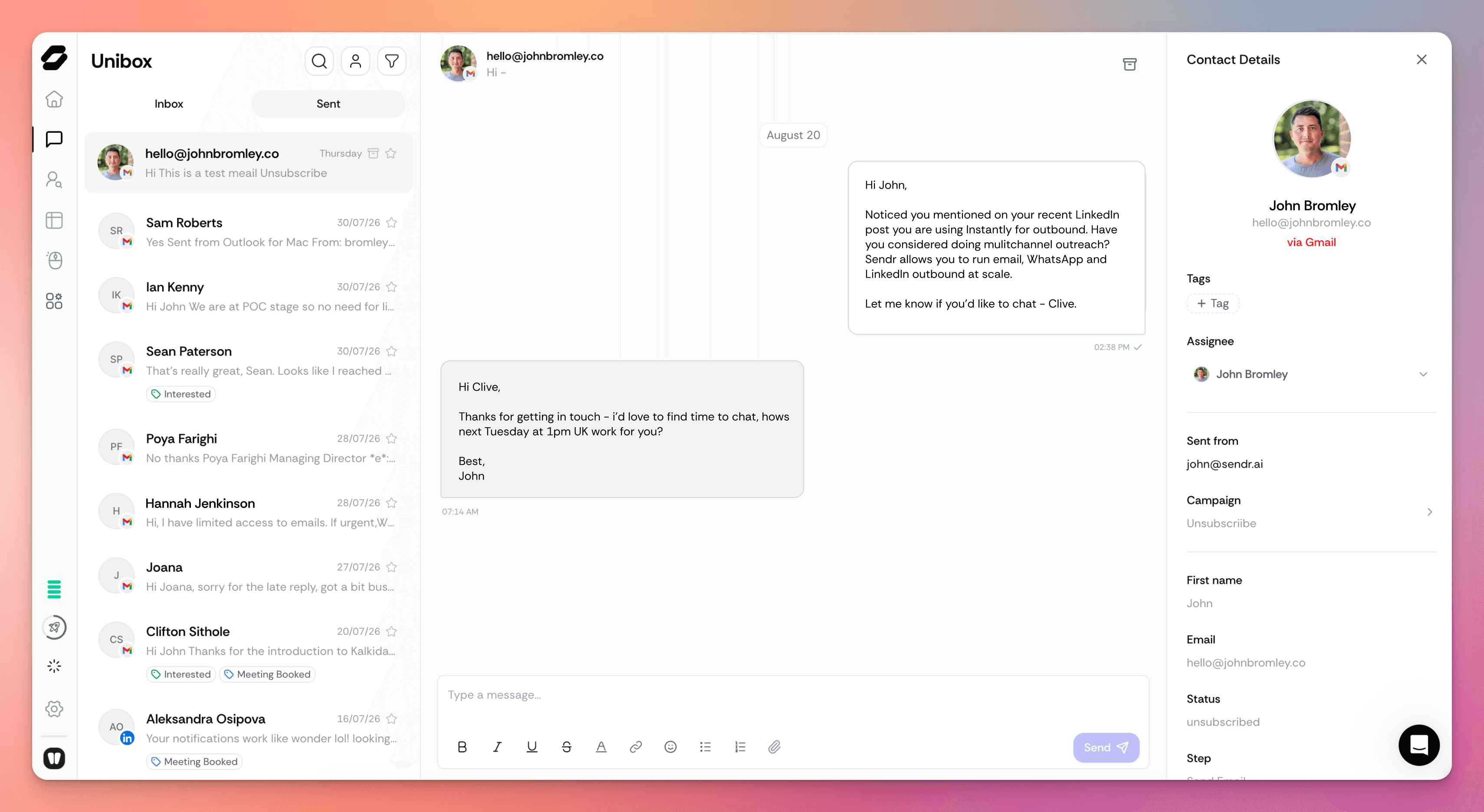 Unibox: full send and receive visibility 📬