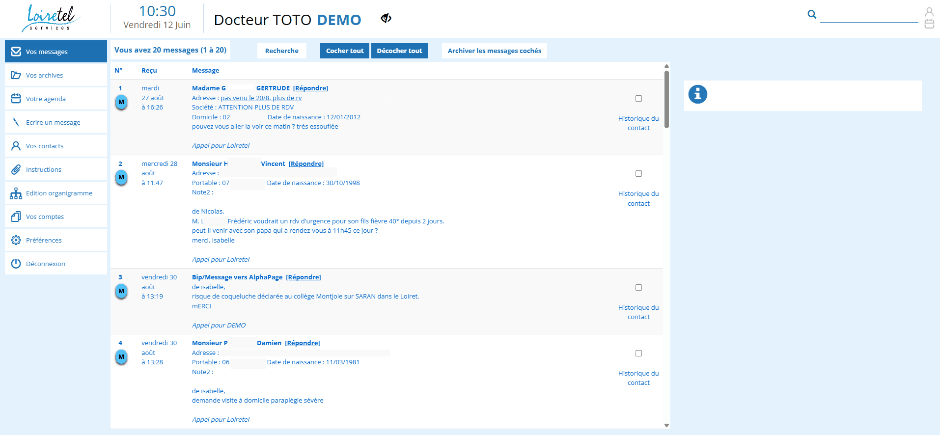 plateforme client loiretel