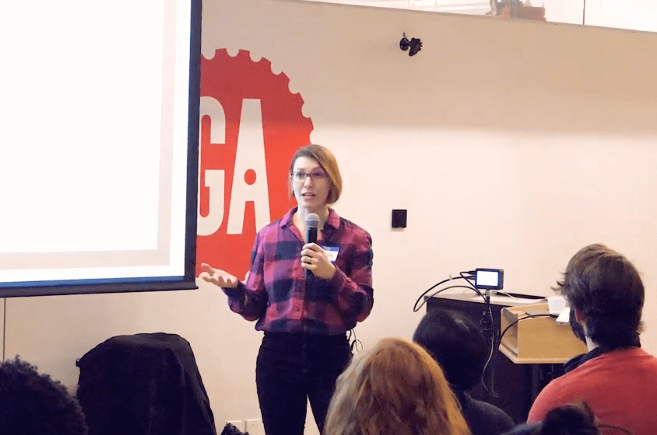 Woman giving a presentation