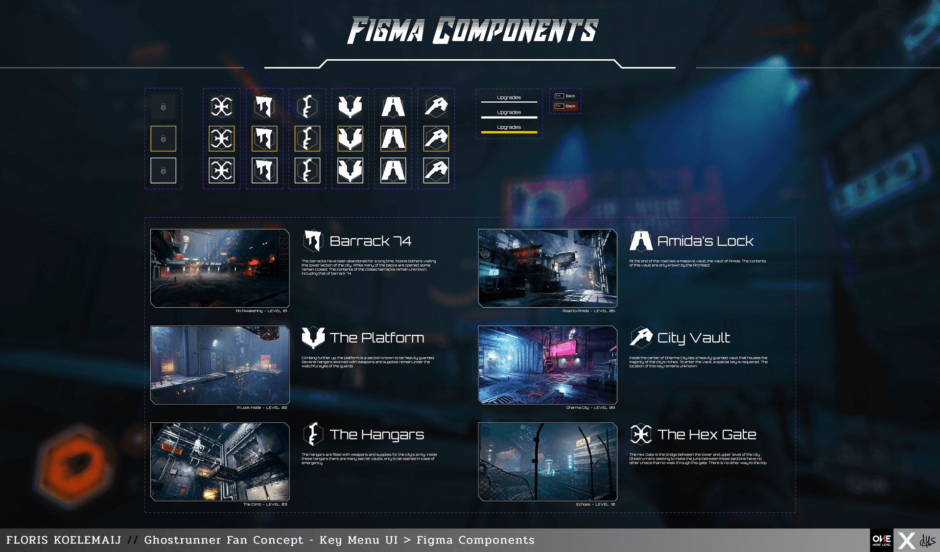 Ghostrunner Fan Concept key menu UI figma components