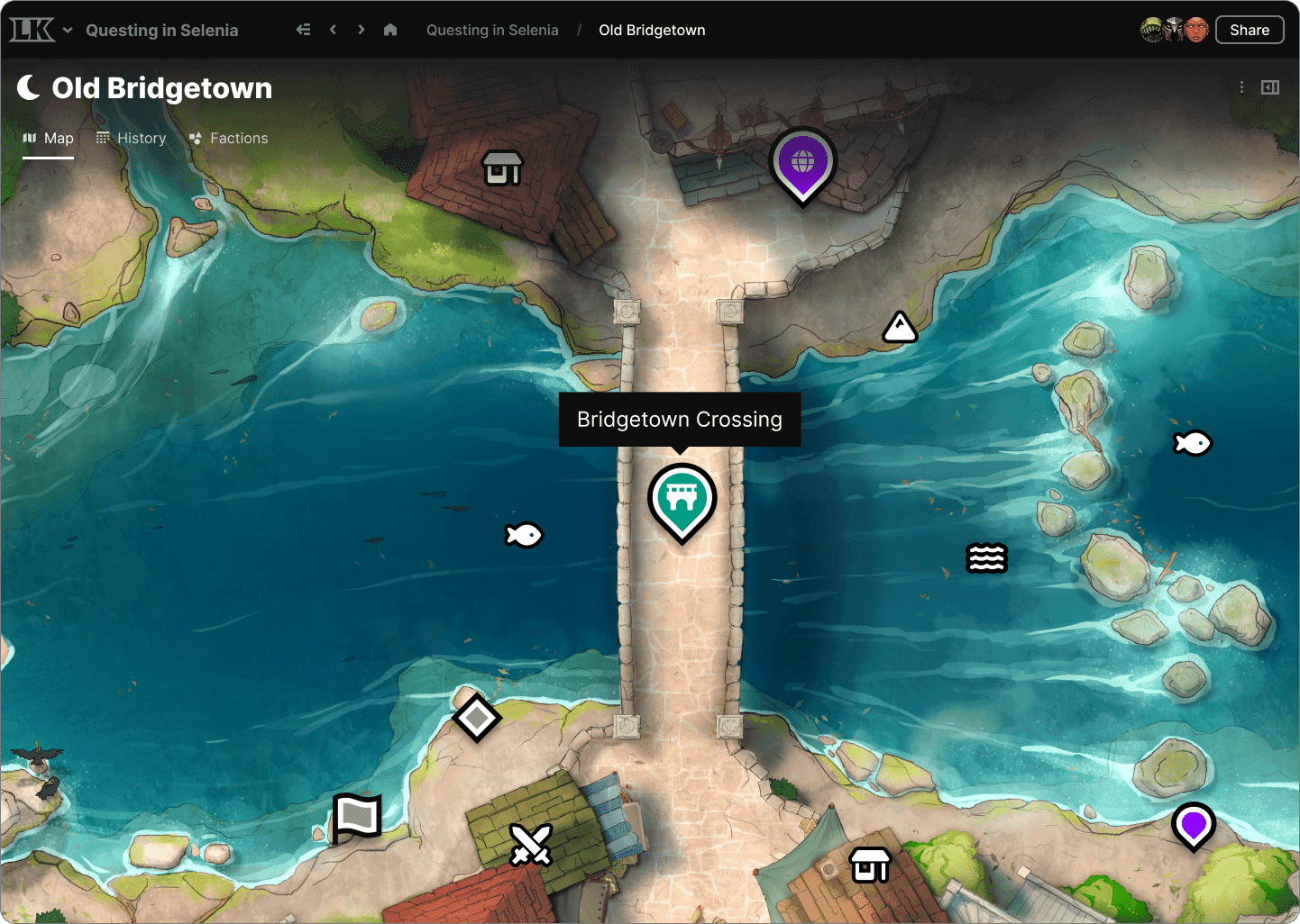 LegendKeeper map interface map art by CzePeku