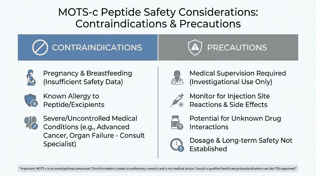 MOTS-c safety considerations and contraindications
