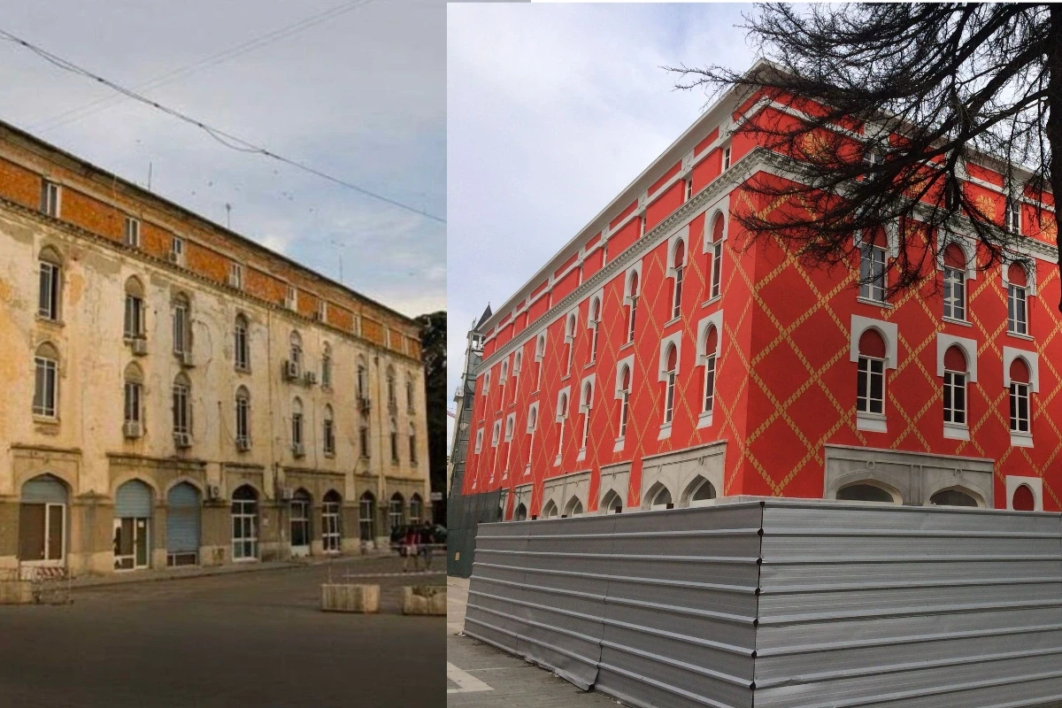 Office building paint before and after