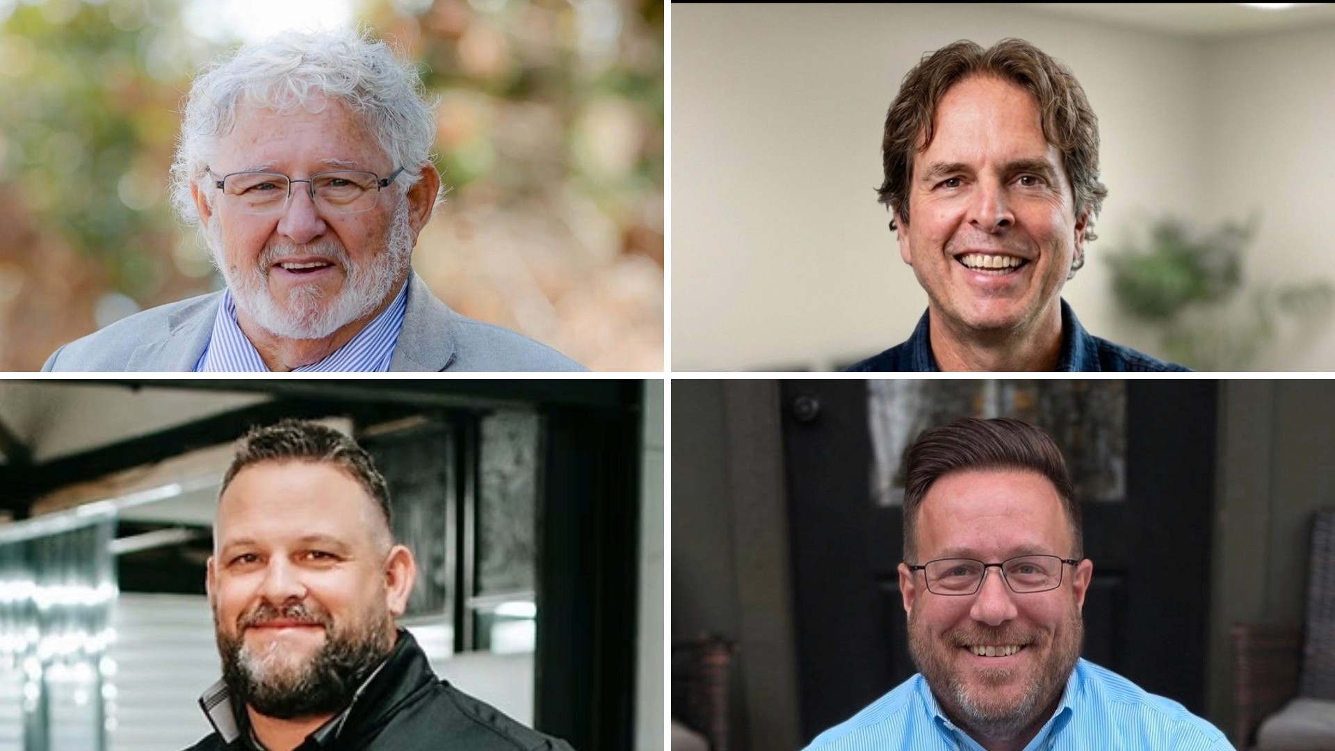 Image of Greenville County Council District 17 2026 Primary Candidates Joe Dill (top left), John Ehlers (top right), Travis Forrester (bottom left), and James Hoard (bottom right).